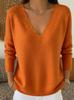 2026 V-Neck Loose Knit Sweater: European & American Style, Autumn/Winter, Solid Color, Casual Fashion Knitwear