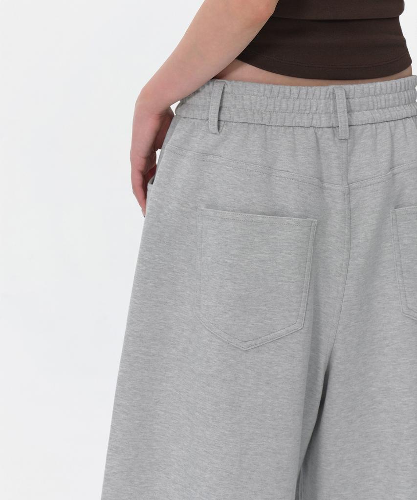 Musinsa Standard Woman Women'S Double Knit Denim Detail Bermuda Sweatpants [Medium Grey]