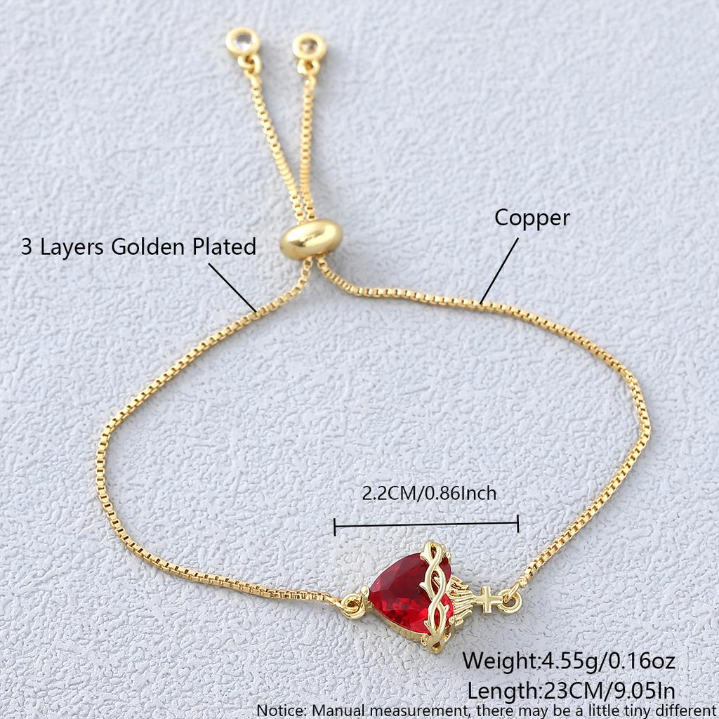 Fashion Heart-shaped Pendant Bracelet, Holy Heart Cross Bracelet, Versatile and Sweet Accessory