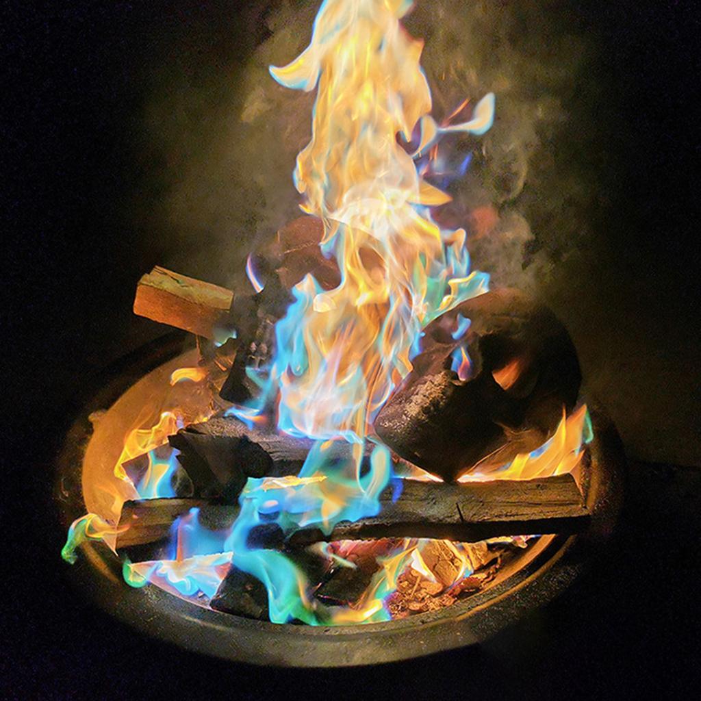 10pc Changing Flame Powder Decorative Magical Fire Flame Powder Fireplaces Festival Fire Camping Bonfires Party Supplies