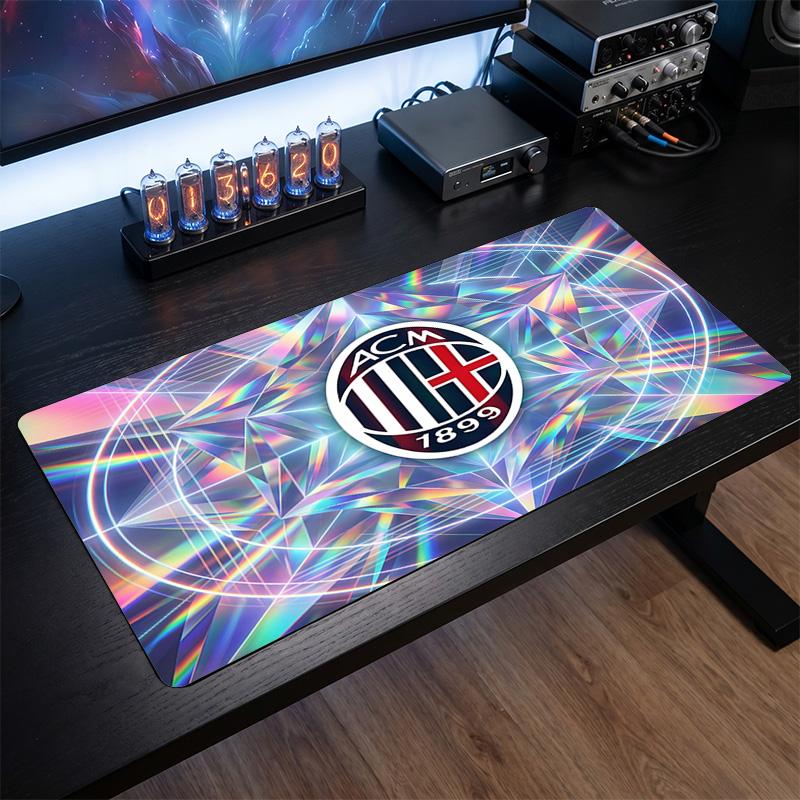 Alfombrilla de Ratón Grande Estampada AC Milan, Alfombrilla de Escritorio Suave de Goma Antideslizante para Decoración de Oficina, Portátil y Ordenador