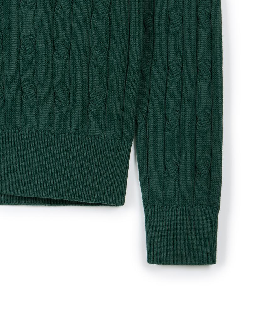 USPOLOASSN Cable Half-Zip Knit_Deep Green