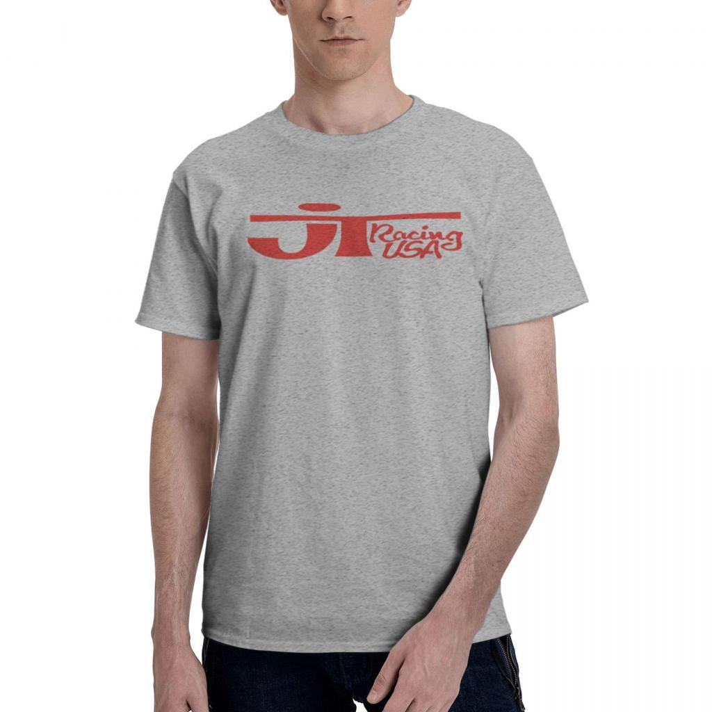 JT Racing Red Logo 100 Cotton Casual Breathable Confortable Manga Mens Designer Clothes T Shirt Men