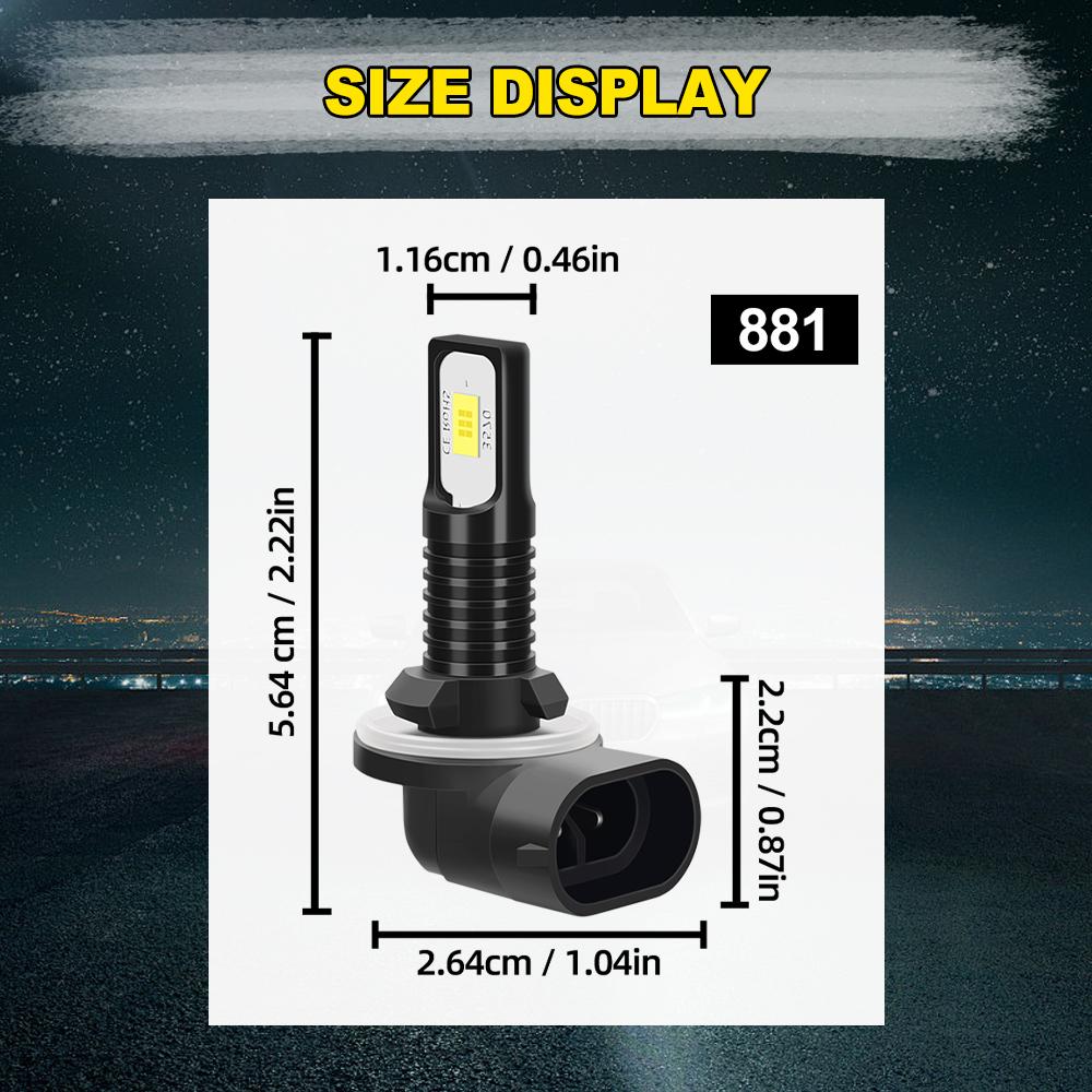 9005 9006 H11 H3 H4 H7 5202 880 881 LED White 6000K Super Bright Headlight Fog Bulbs 3570 CSP-Chips Auto Fog Lamp