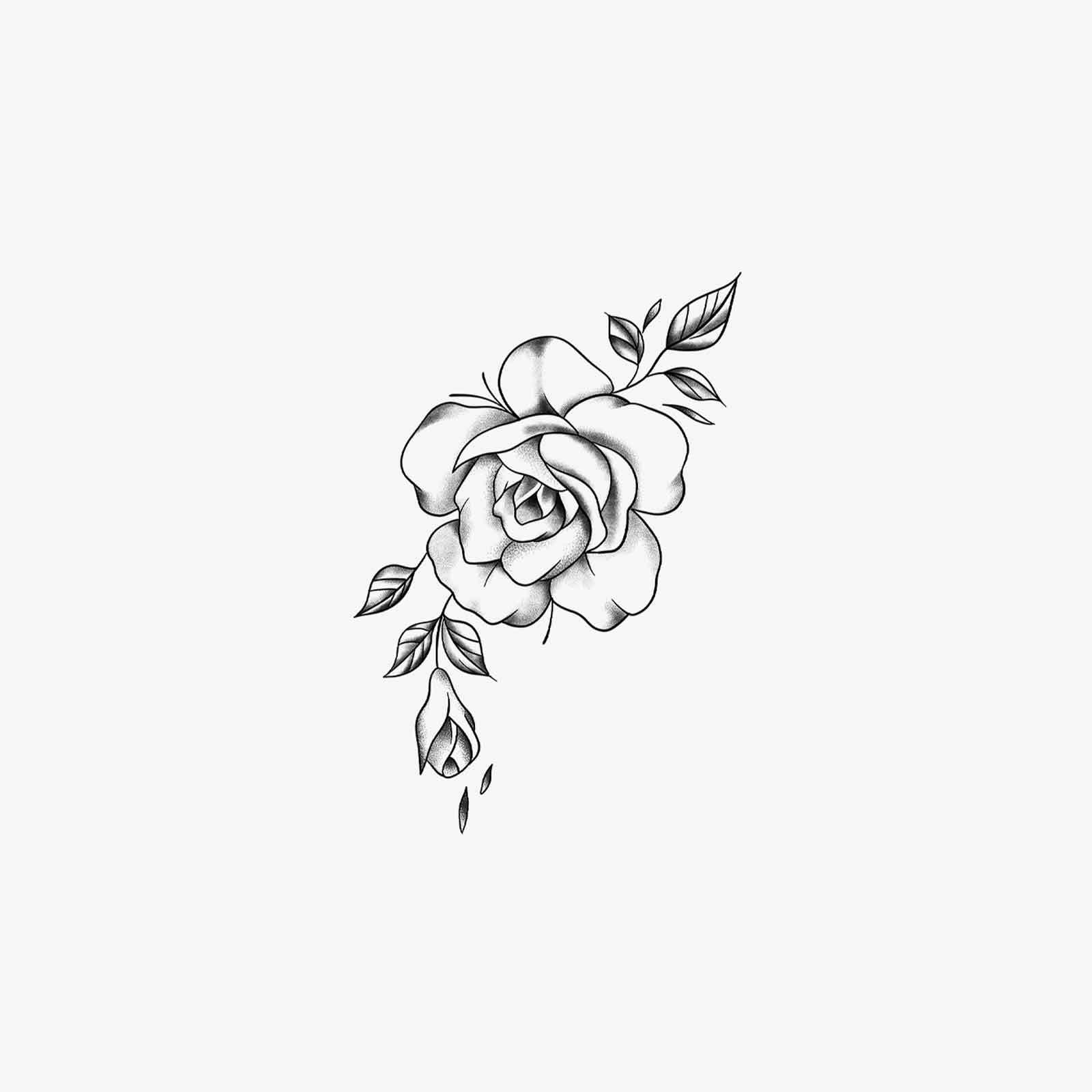 

Literary Style Rose Bud Tattoo Sticker, Waterproof And Long-Lasting, Non-Reflective, Clavicle Sexy Tattoo Sticker 6*10