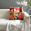 Cute anime AaggretsukoES Pillow Case Natural Linen Organic Fabric DoubleSided Printing Sofa Home Decor Cushion Cover