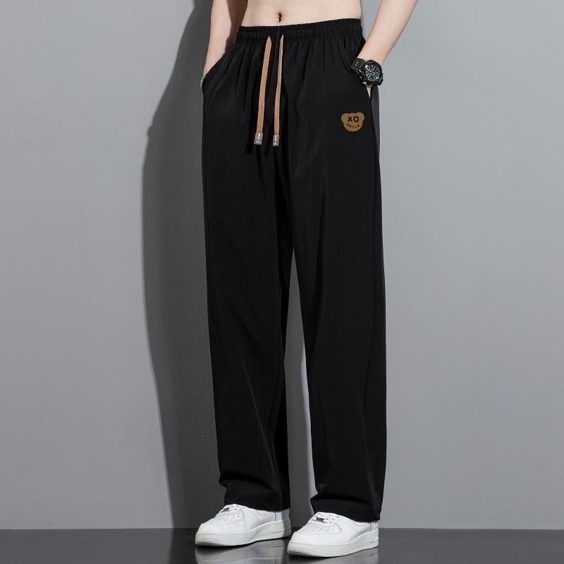 Summer Mens Ice Silk Straight Leg Pants With Quickdry Fabric For Casual Wear