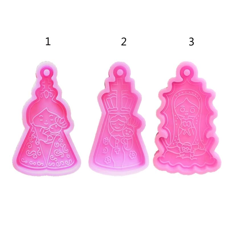 Silicone Mold Epoxy Resin Casting Mould for Making Nun Shaped Keychains Backpack Decorations and Religious Pendants