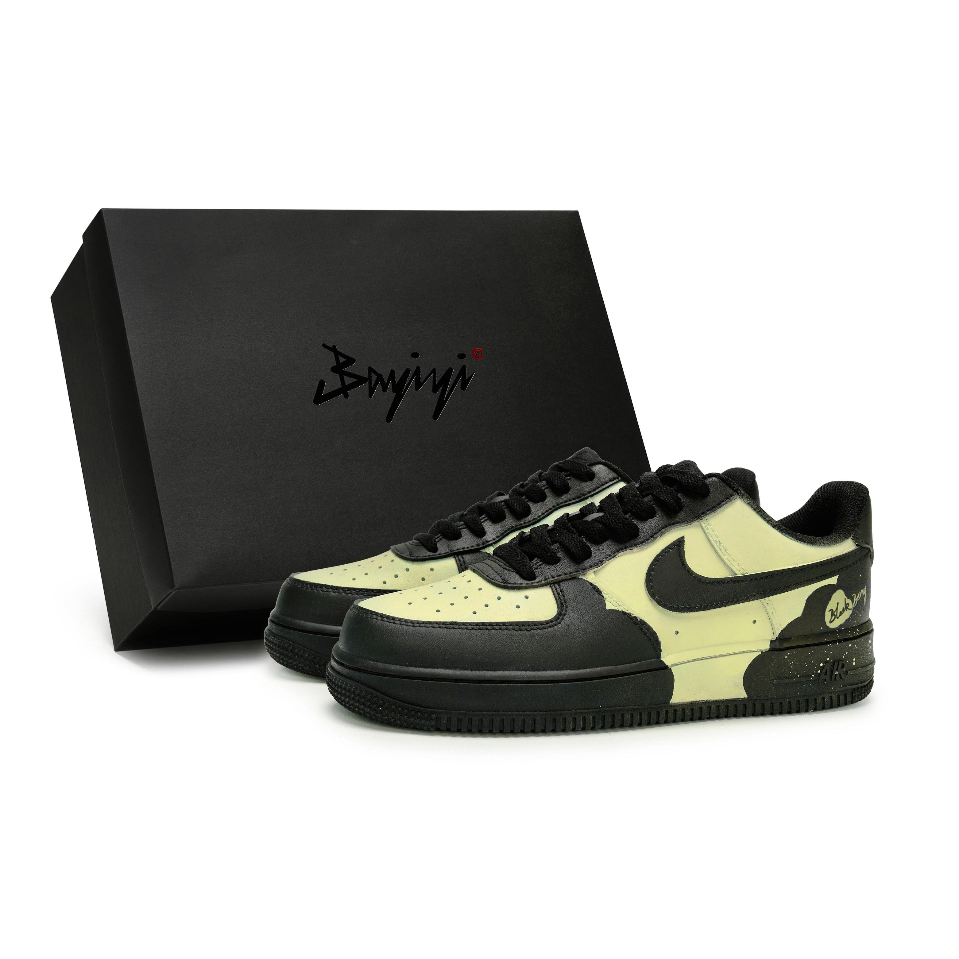 

Nike Air Force 1 Low top Skateboard Shoes Unisex Black Yellow Purple CW2288-001(Team80-S-BOX) 40.5