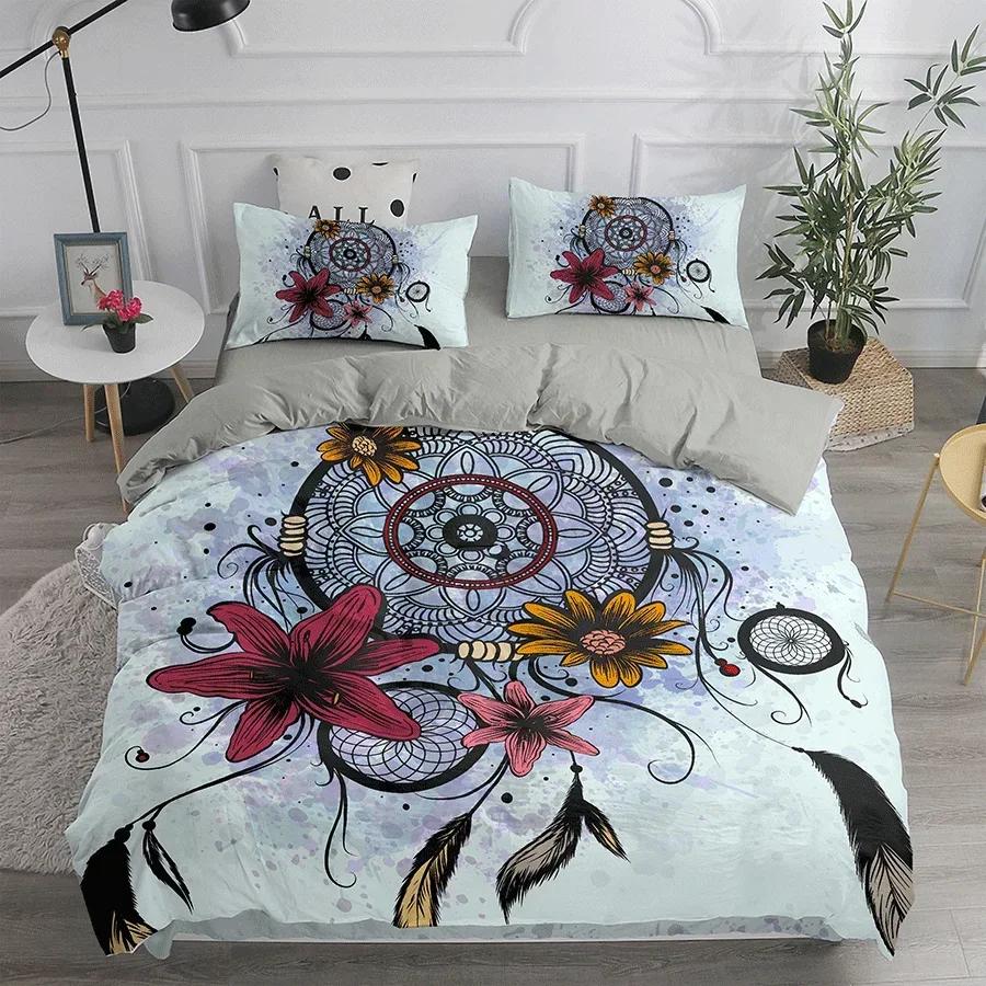 Dream Catcher Elegant Bohemian Comfortable Duvet Quilt Cover Pillowcase Bedding Set Children Bedroom Decoration Home Textile