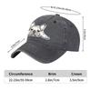 French Bulldog Design Baseball Cap Washed Denim Adjustable Casual Hat Unisex Streetwear