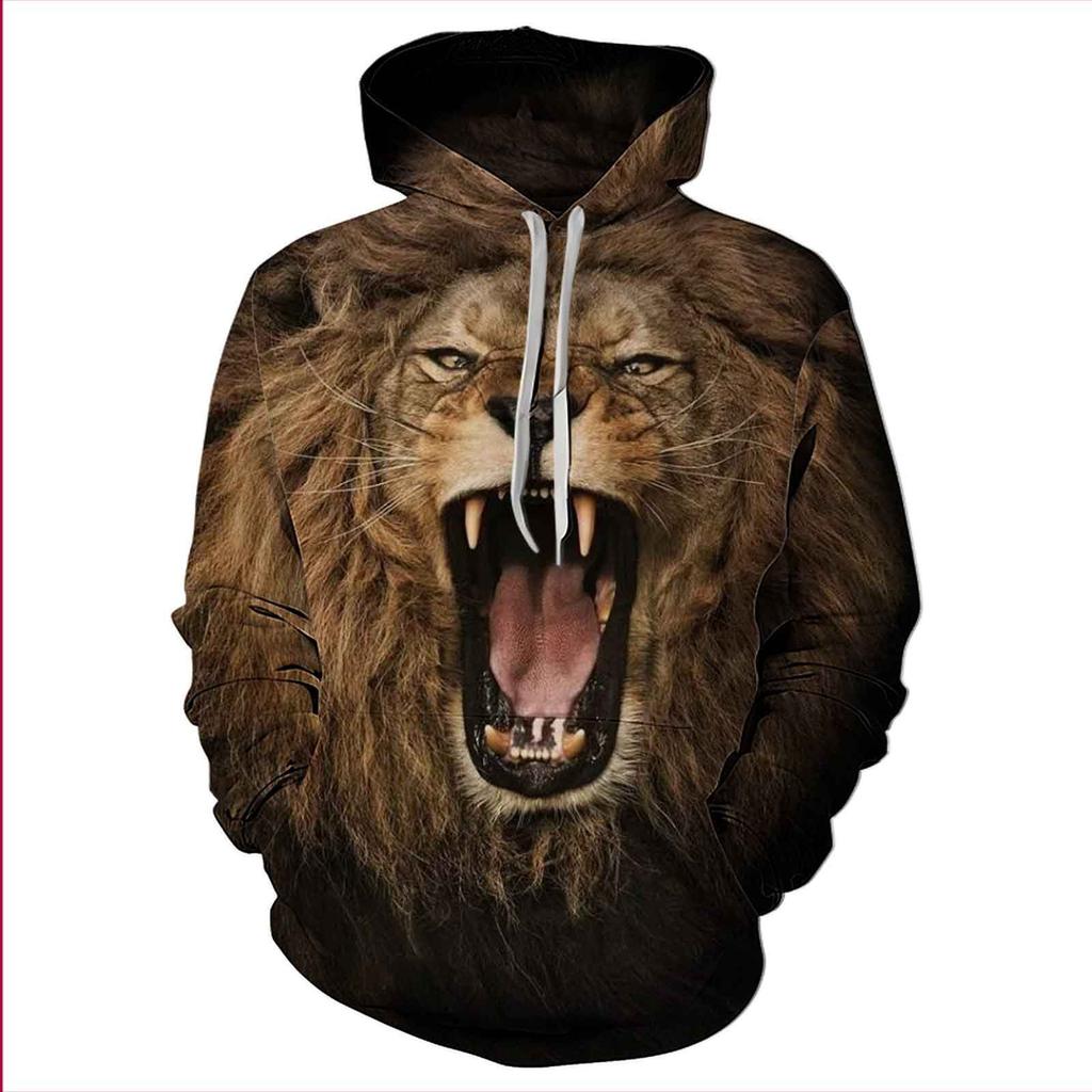 European and American new sweatshirt, tiger personality, 3D digital print casual sports hoodie, hoodie sweatshirt