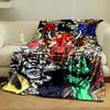 Japanese Style Oni Mask Clouds Blanket Bedroom Blanket for Livingroom Couch Lunch Break Soft Throw for Friend's Festival Gift