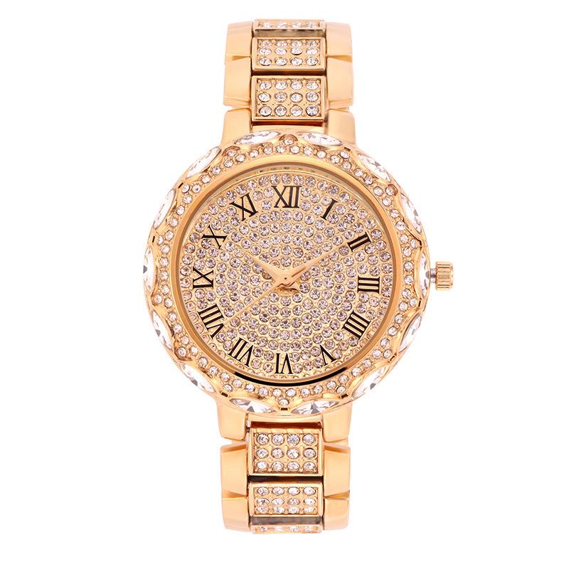 High-Value Gypsy Women'S Watch Light Luxury Diamond-Encrusted Waterproof Steel Belt Quartz Watch
