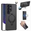 360 Full Protection Metal Magnetic Snap Lock Case for Samsung S26 S25 S24 S23 Ultra Front Glass+Frosted PC Hard Back Cover