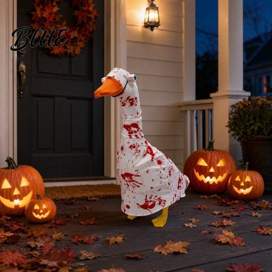 Blood Goose Clothes Porch Clothes Halloween Costume Set Scary Decorative Cute Outdoor Decor Outfit for Garden Yard Balcony Courtyard Spooky