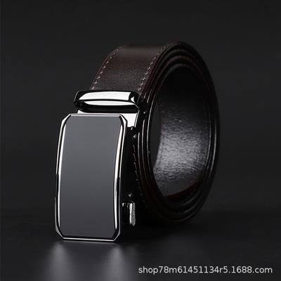 Men'S High-End Leather Belt Automatic Buckle Business And Leisure First-Layer Cowhide Elite Trouser Belt