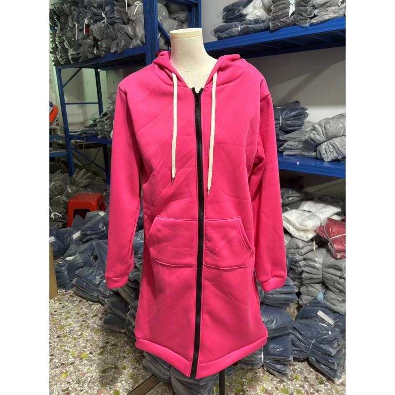 Womens Oversized Long Hooded Sweatshirt Thick Fleece Pullover Coat Winter Casual Loose Fit Plus Size