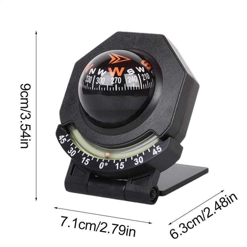 Car Dashboard Compass WithSlope Meter 2-In-1 Foldable High Precision Navigation Car Mount Compass Ball Compass For Vehicle Boat