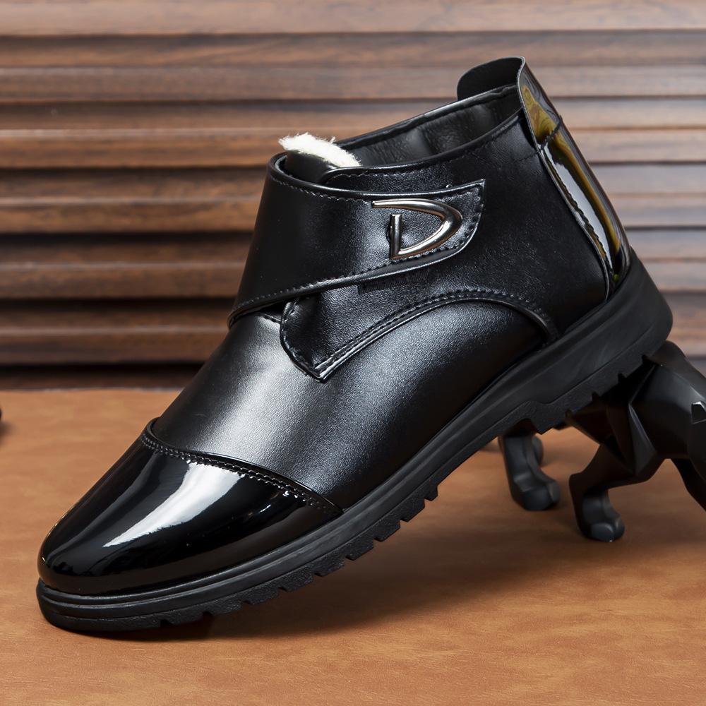Winter velvet cotton shoes fur integrated casual shoes cold resistance warm men's shoes thickened outdoor snow shoes