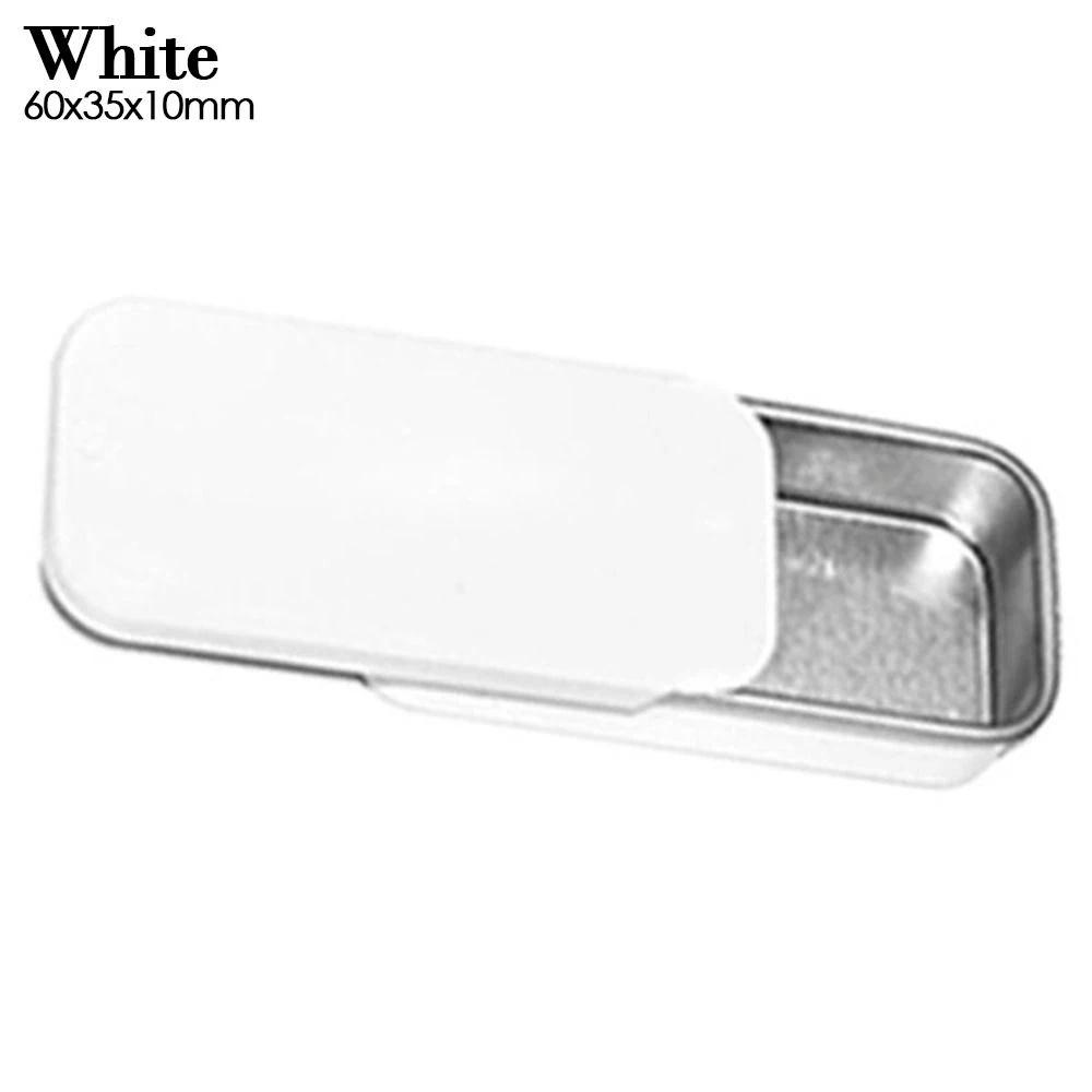 1 Stück Metall Rechteckig Leer Mini Blechdose Weißblech Schieben Süßigkeiten Pillendosen Behälter Glas mit Scharnier Kleine Organizer Aufbewahrungsbox