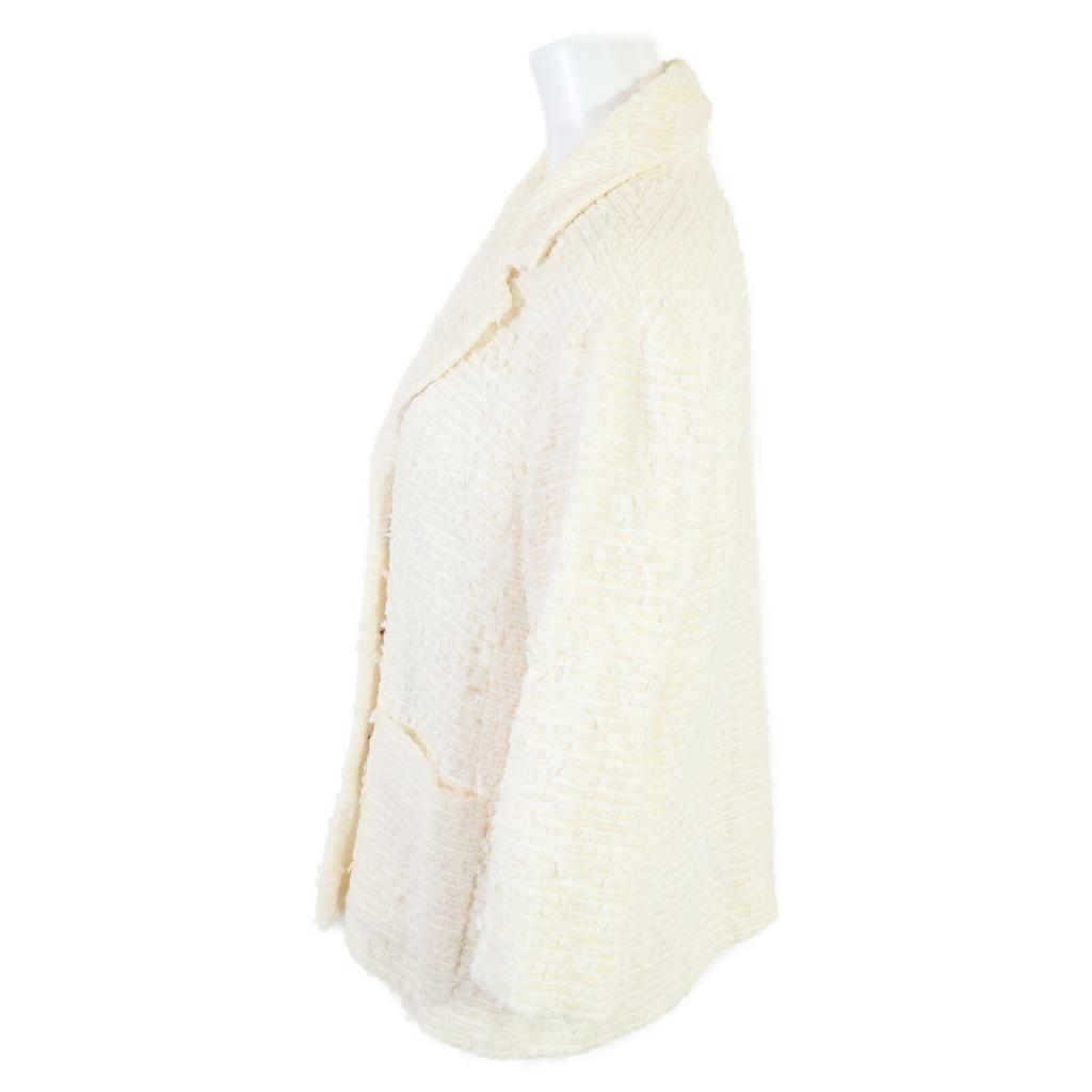 CHANEL [Good Condition] P56048V29319 Lion Button Tweed Double Breasted Jacket 38 whiteUsed
