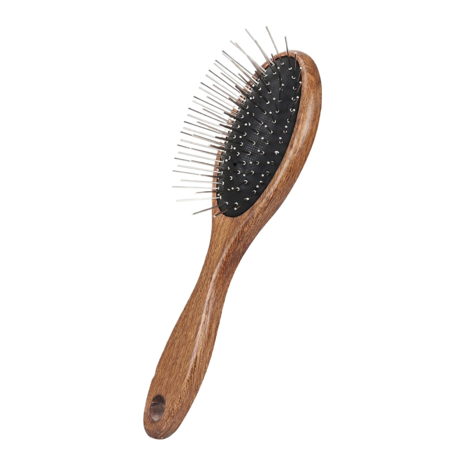 

Pet Grooming Brush with Stainless Steel Pins and Wooden Handle for Effective Shedding and Fur Maintenance Suitable for Dogs and Cats one size коричневый
