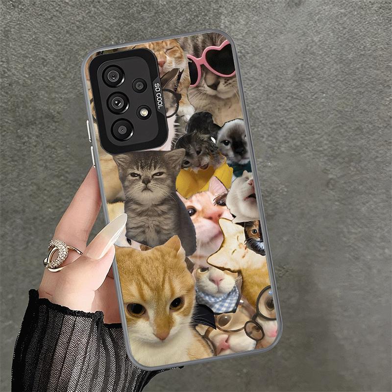 Crying Cats Combine Memes Soft Phone Case for Samsung A17 A16 A15 A14 A13 A57 A56 A55 A54 A53 A37 A36 A35 A34 A33 A26 A25 A24 A2