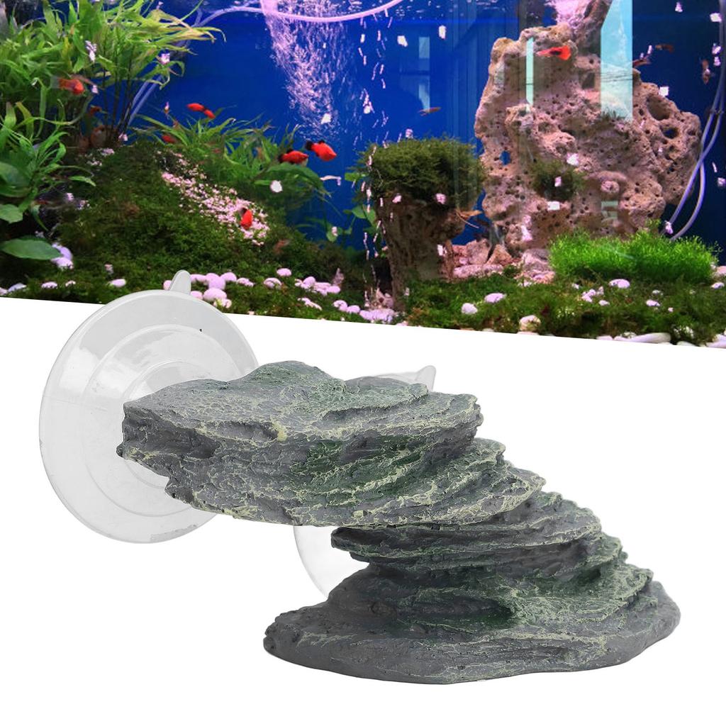 Resin Tortoise Climbing  Reptile Basking Rock Lifelike Corrosion Resistant Decorative Aquarium Ornament for Fish