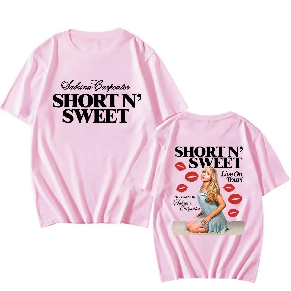 Sabrina Carpenter Short N Sweet Live On Tour 2024 TShirt Fashion Unisexs Aesthetics Retro TShirt Neutral Casual TShirt