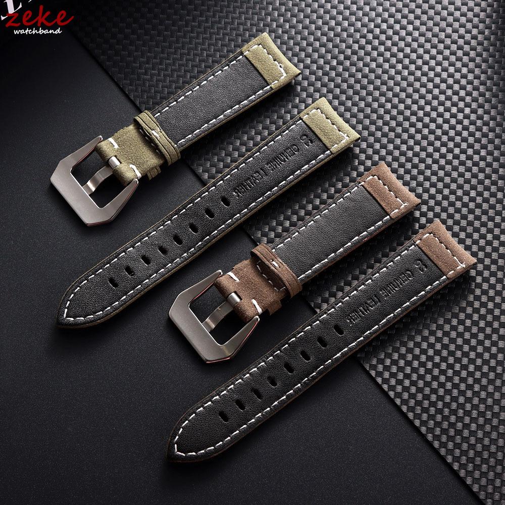 Genuine Leather Watch Band for Panerai Wrist Belt Vintage Matte Cowhide Strap Men Sports Bracelet Watchband 18mm 20mm 22mm 24mm