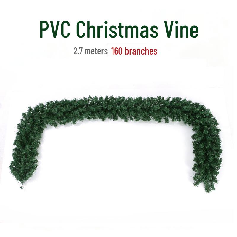 2,7 Meter grüne PVC-Weihnachtsgirlande Dekoration für Hotels & Supermärkte