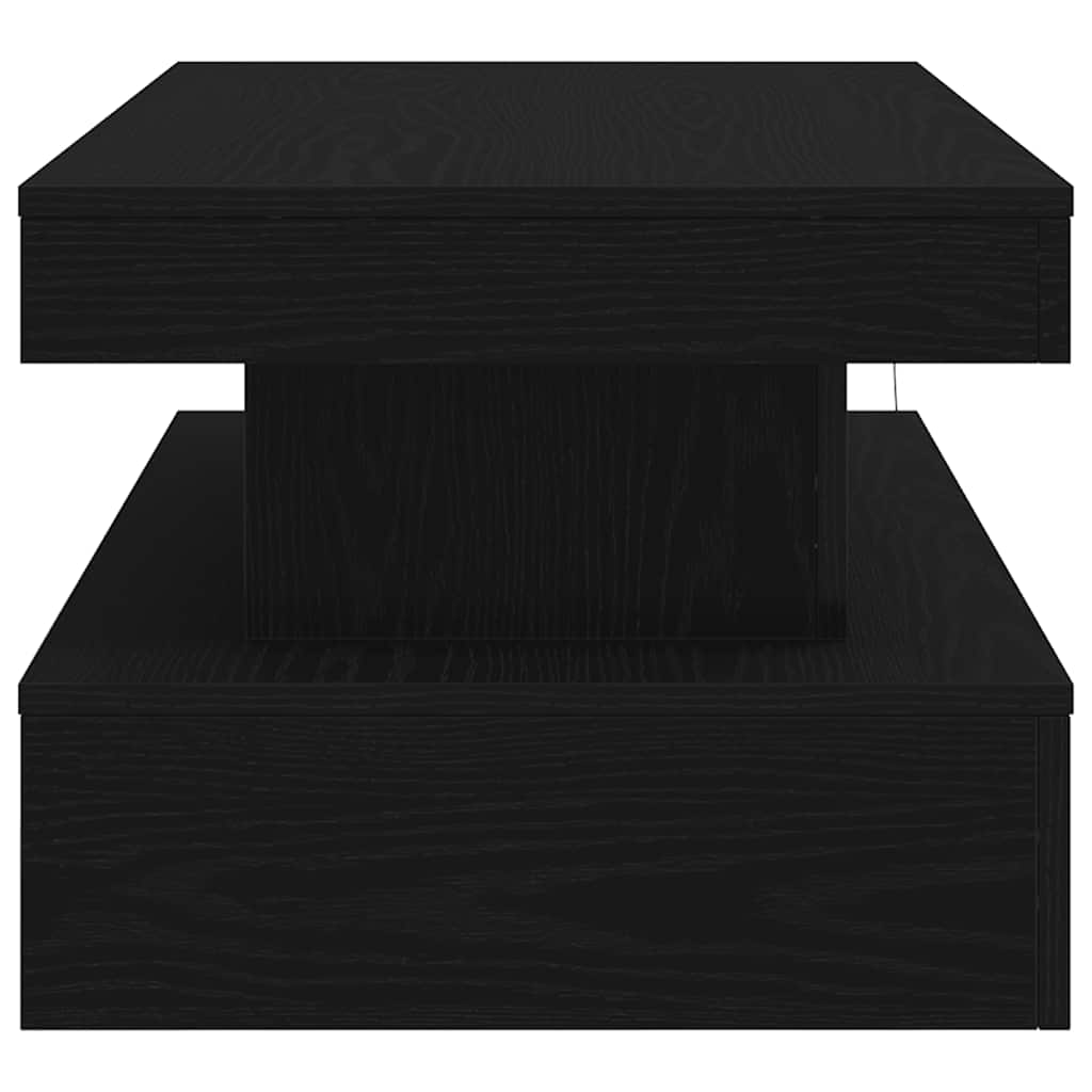 LED Coffee Table Black Oak Effect 90 X 50 X 40 Cm