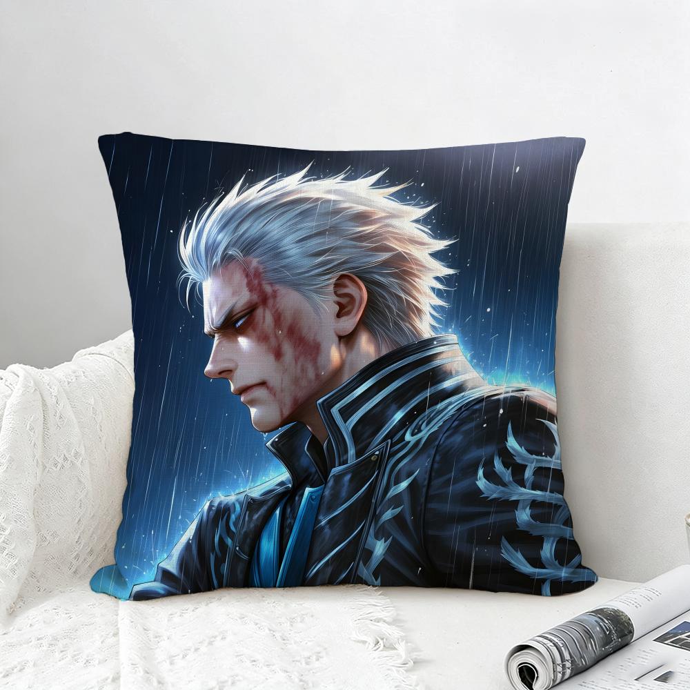 Game Devil May Cry Cushion Cover Natural Linen Pillowcase Set AllinOne Decor for Sofa Bedroom  Chair