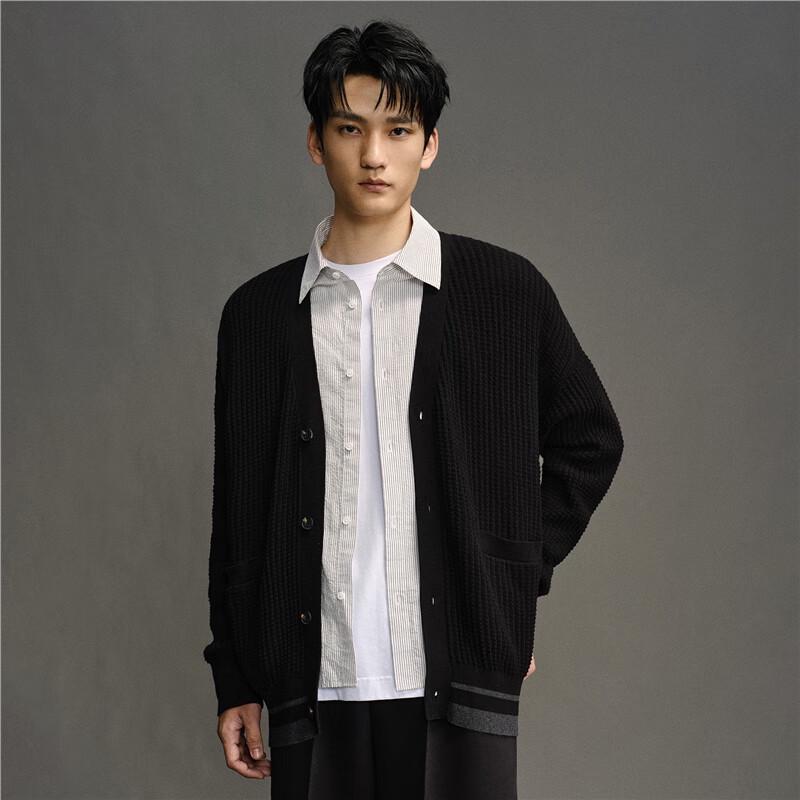 GIORDANO CONCEPTS Unisex Pure Cotton Color Block V-Neck Cardigan