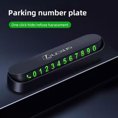 Cartão de Parada de Carro Noturno Luminoso Oculto Placa de Número de Telefone para Estacionamento Temporário Para F SPORT ES RX NX LS UX LM LX GX LC RZ IS CT GS RC