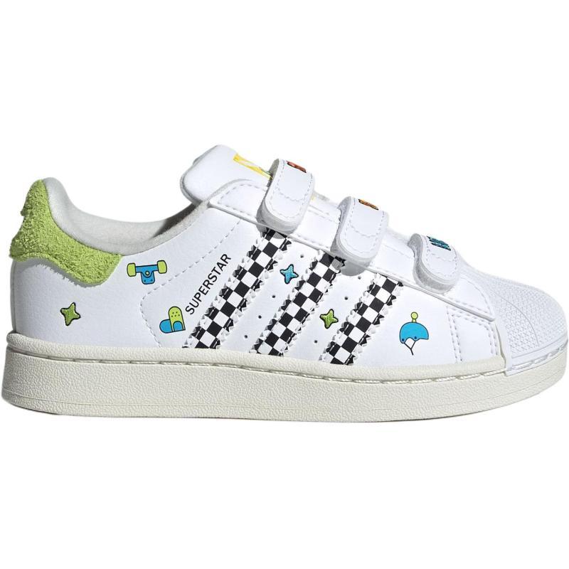 Adidas Originals Superstar 2 Low top Kids' Skateboarding Shoes White Green Sneakers JS2469