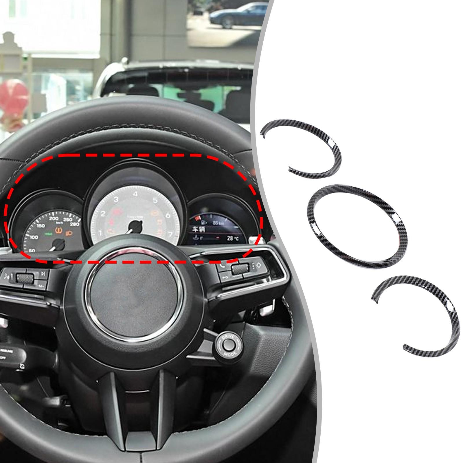 Carbon Fiber ABS trument Panel Decorative Ring Trim For Porsche Macan