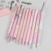 5Pcs Retractable Gel Pen Korean Fashion Simplicity Transparent Writing Pen Quick Drying St/Cs Tip 0.5Mm Black Ink Scrapbook Pen