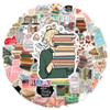 50Pcs Diary Book Reading Stickers Aesthetic Diy Scrapbook Notebook Phone Laptop Guitar Luggage Stationery Graffiti Sticker Toy