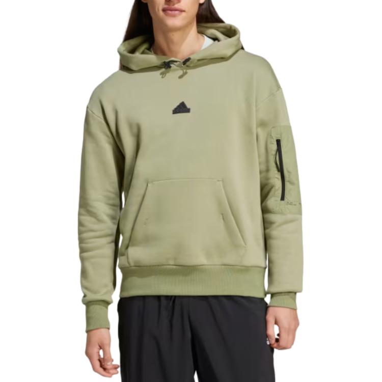 Adidas Logo Comfortable Casual Hoodie Men Hoodies Tent-Green IV7422