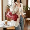 Glänzende PU-Schultertasche mit Schleife Elegante Schlanke Rechteckige Handtasche Gepunktete Unterarmtasche Reise