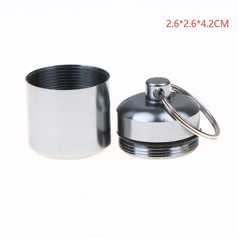 Aluminum Alloy Pill Case Keychain Portable Waterproof Mini Storage Container For Pills Earplugs And Small Items