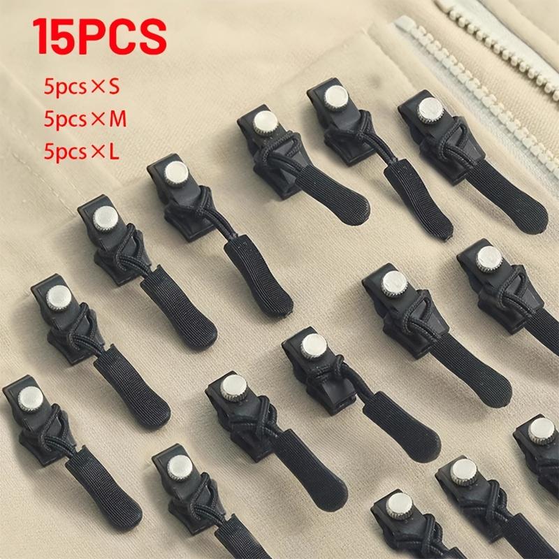 

15pcs S/M/L Zipper Repair Kit, Quick Install Zipper Head, Removable Zipper Top, Interchangeable Plastic Zipper Pull