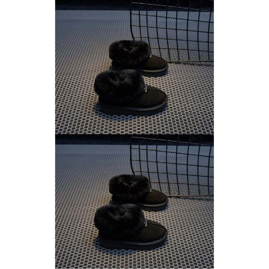 New Children's Snow Boots with Fleece Lining, Thickened Girls' Cotton Shoes, Boys' Cotton Boots, Waterproof and Non-Slip Short Boots for Winter