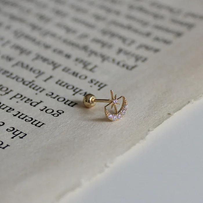 14k Moon & Star Piercing