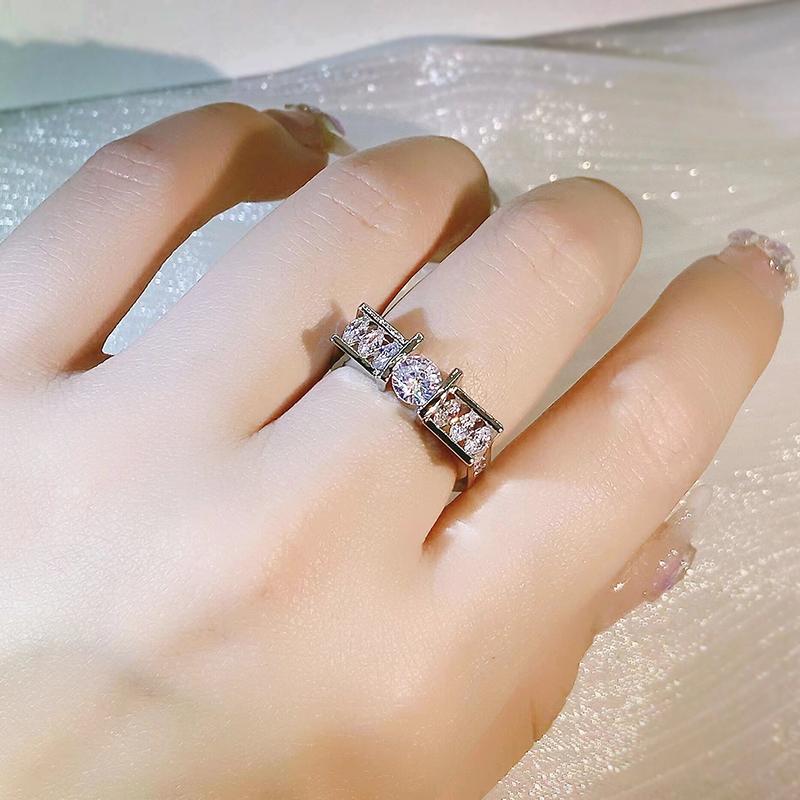 

Серебряные Классические Неправильной Геометрической Формы Кольца с Цирконом Женские Новые Хип-Хоп Кольца Вечеринка Свадьба Ювелирный Подарок 8