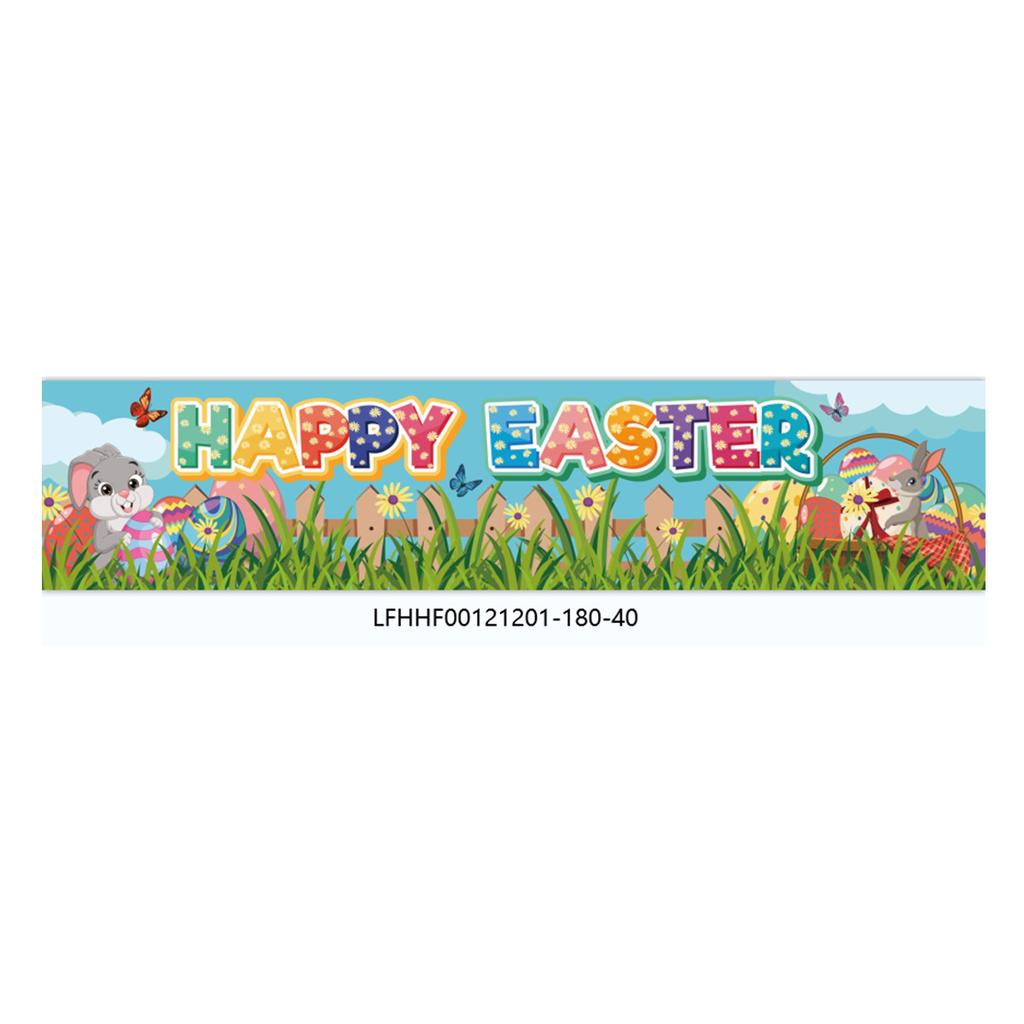 300 * 50Cm Easter Courtyard Porch Fence Decorative Banner Rabbit Egg Poster Custom