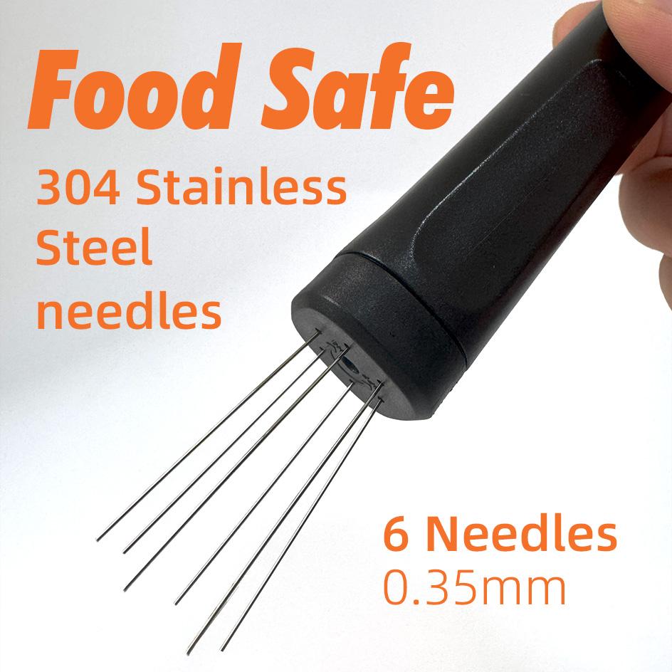 Flick Espresso WDT Tool Retractable WDT Tool for Espresso Coffee Telescoping Distribution Tool 6 Needles Portable Coffee Stirrer
