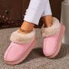 New Home Cotton Slippers Warm and Thickened Couple Models Simple Autumn and Winter Indoor Half Pack and Home Furnishing